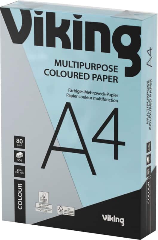 Viking A4 Farbiges Papier Blau 80 g/m² Glatt 500 Blatt