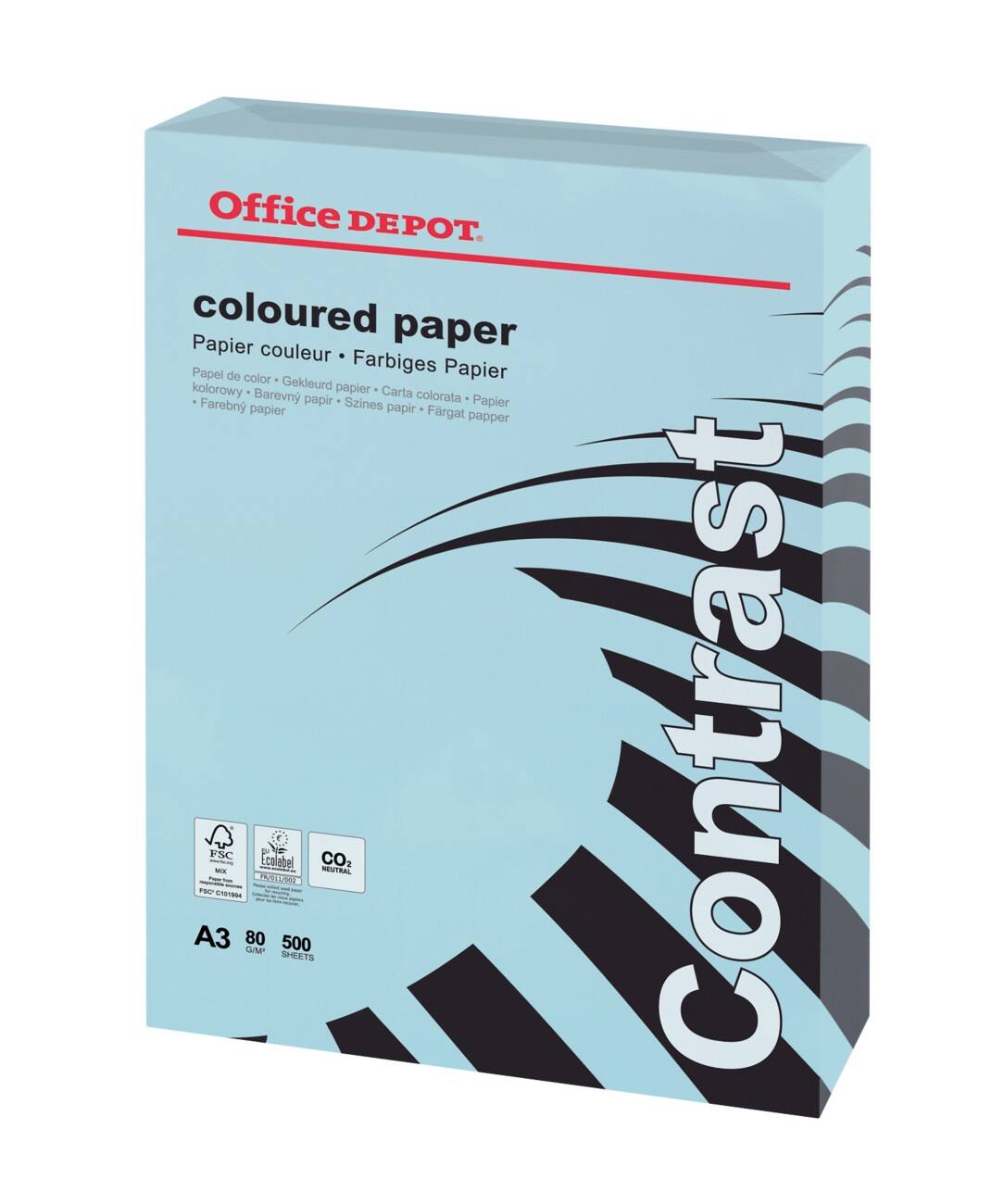 Office Depot Farbiges Kopier-/ Druckerpapier DIN A3 80 g/m² Blau 500 Blatt