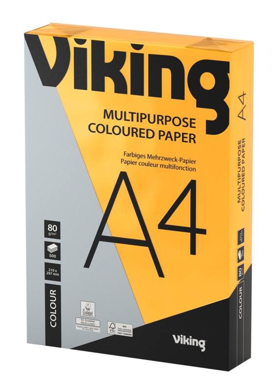 Viking A4 Farbiges Papier Orange 80 g/m² Glatt 500 Blatt