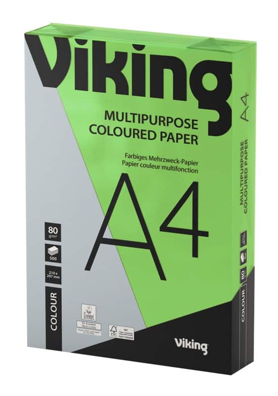 Viking A4 Farbiges Papier Grün 80 g/m² Glatt 500 Blatt