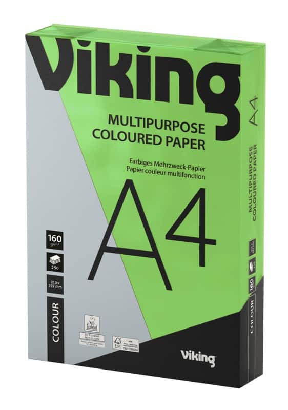 Viking A4 Farbiges Papier Grün 160 g/m² Glatt 250 Blatt