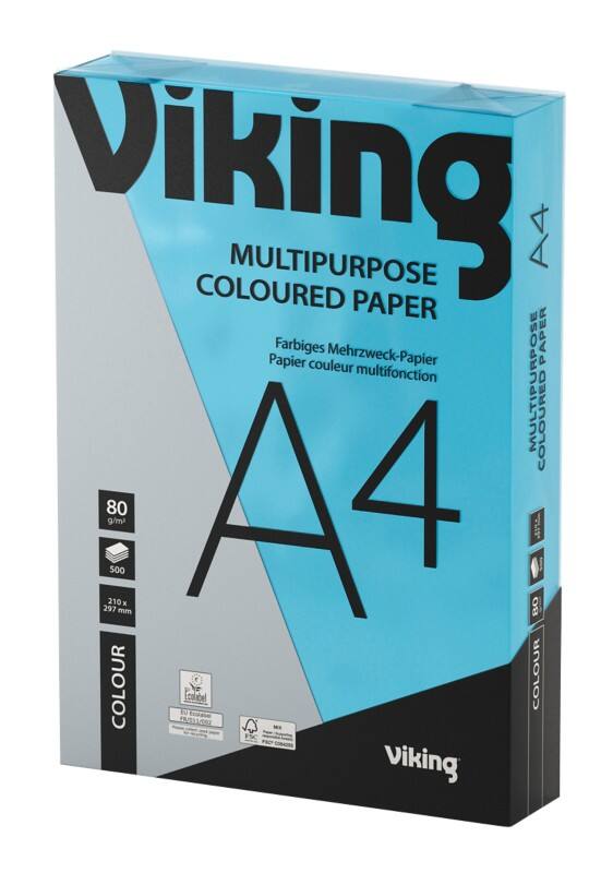Viking A4 Farbiges Papier Blau 80 g/m² Glatt 500 Blatt