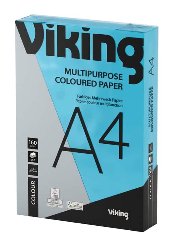 Viking A4 Farbiges Papier Blau 160 g/m² Glatt 250 Blatt