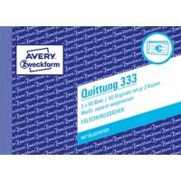 AVERY Zweckform Quittungsblock 333 Weiß Liniert Perforiert DIN A6 quer 14,8 x 10,5 cm 80 g/m²