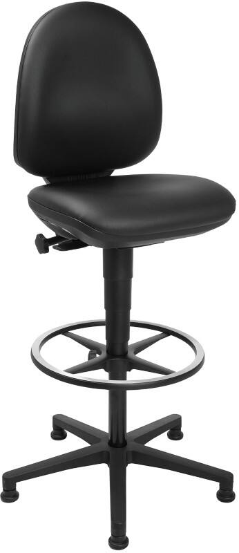 TOPSTAR Zeichenstuhl Permanentkontakt Kunstleder Ohne Armlehnen Schwarz 110 kg TEC 50C  5 Rollen