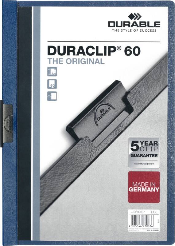 DURABLE DURACLIP Klemmmappe 60 Blatt DIN A4 Blau