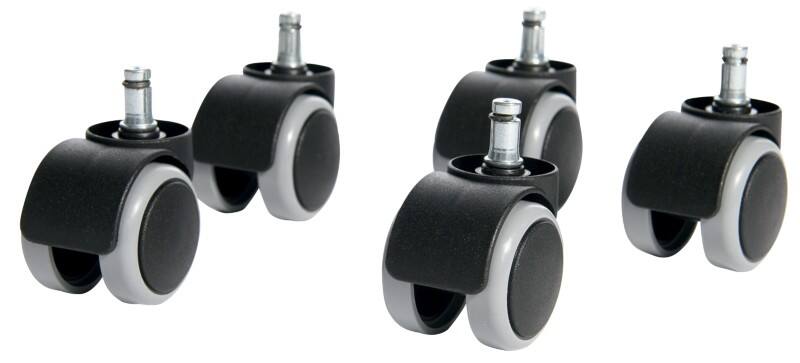 TOPSTAR Bürostuhlrollen 6991 für Harte Böden Grau 5 Stück