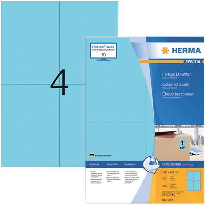 HERMA Multifunktionsetiketten 4398 Blau Rechteckig 400 Etiketten pro Packung