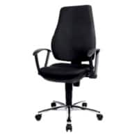 TOPSTAR Power Star Profi Bürostuhl Permanentkontakt Stoff Feste Armlehne Höhenverstellbarer Sitz Schwarz 110 kg 460 x 1.040 mm