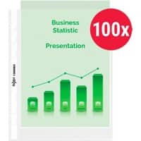 Rexel Top Quality Prospekthüllen DIN A5 Glasklar Transparent 75 Mikron PP (Polypropylen) Öffnung Oben 6 Löcher 100 Stück