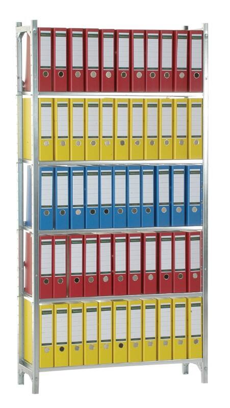 Manuflex Regal 5 Fachböden Stahl 960 x 300 x 1.900 mm Silber