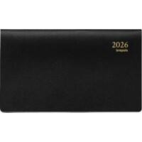 Brepols Terminplaner 2026 A6 1 Woche / 2 Seiten Deutsch, Englisch, Französisch, Italienisch, Niederländisch, Spanisch Schwarz