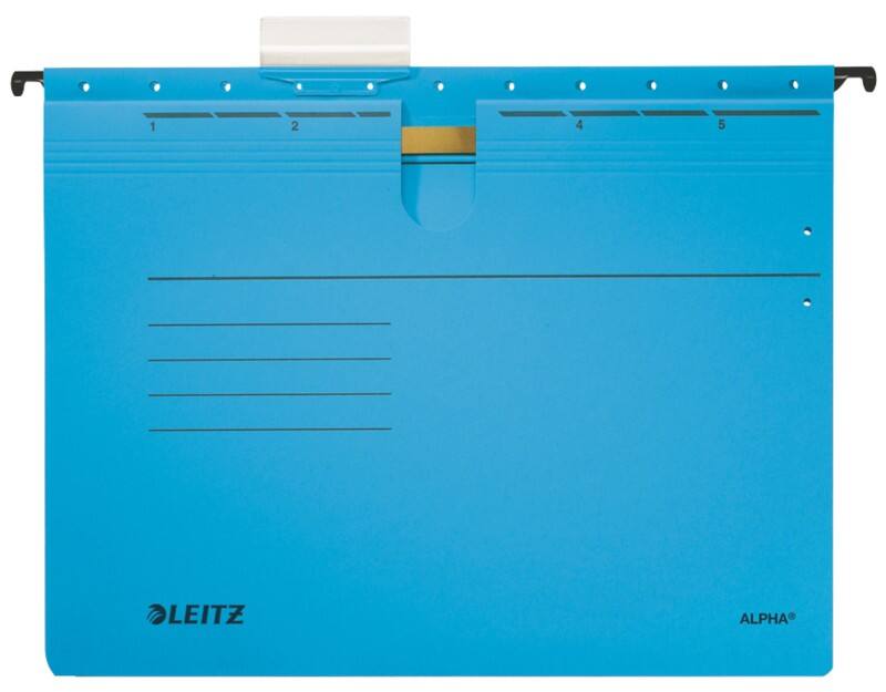 Leitz Alpha Hängeregister A4 Blau Blauer Engel UZ14b (Recyclingpapier Schreibwaren), Anteil recycelter Pappkarton 100% 5 Stück