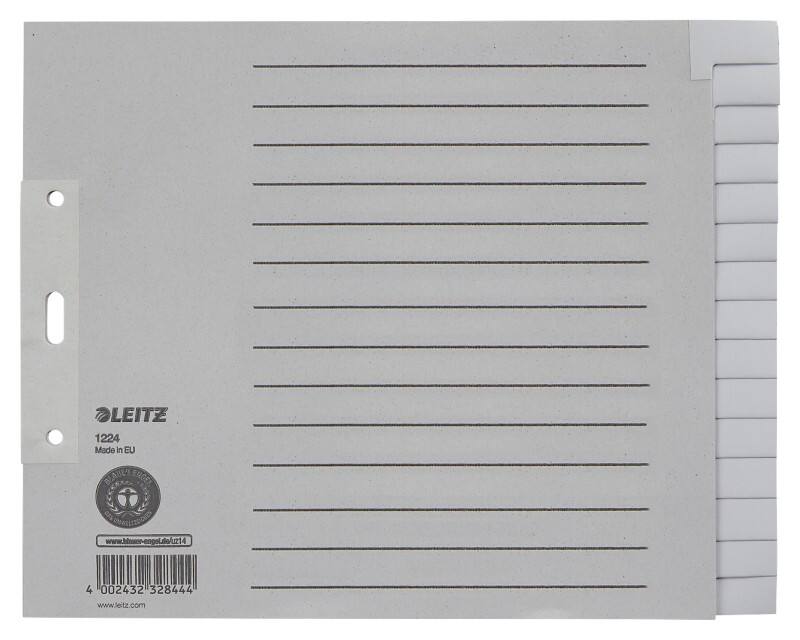 Leitz Blanko Blanko-Register Recycled A5 Grau 15-teilig 100 g/m² Pappkarton 3 Löcher 1224
