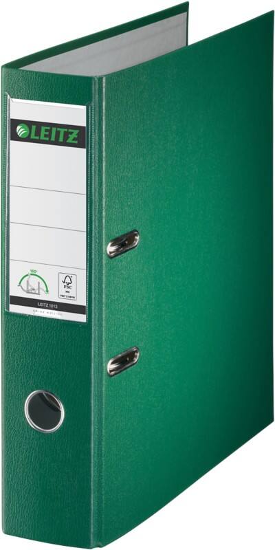 Leitz 180° Swiss Edition Ordner Breit DIN A4 80 mm Grün 2 Ringe 1013 Pappkarton Matt Hochformat