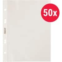 Hetzel Prospekthüllen A6 Matt Transparent 75 Mikron PP (Polypropylen) Oben 11 Löcher 50 Stück