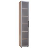 Geramoebel Aktenschrank Speed Office 5 Fachböden 2 Glastüren Griff rechts Lichtgrau 400 x 420 x 2.160 mm