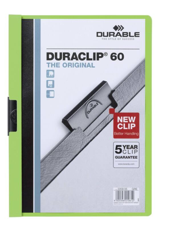 DURABLE Duraclip Klemmmappe 60 Blatt A4 Grün