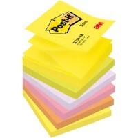 Post-it Z-Note Haftnotizen 76 x 76 mm Neon Farbig sortiert 6 Blöcke à 100 Blatt