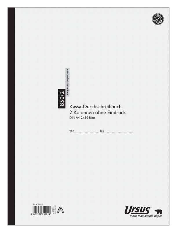 Ursus Liniert Kassenbuch A4 50 Blatt