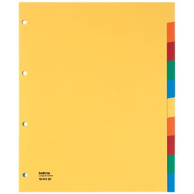 Kolma Blanko Register A4 XL hoch Farbig sortiert 10-teilig Kunststoff 4 Löcher 10 Blatt