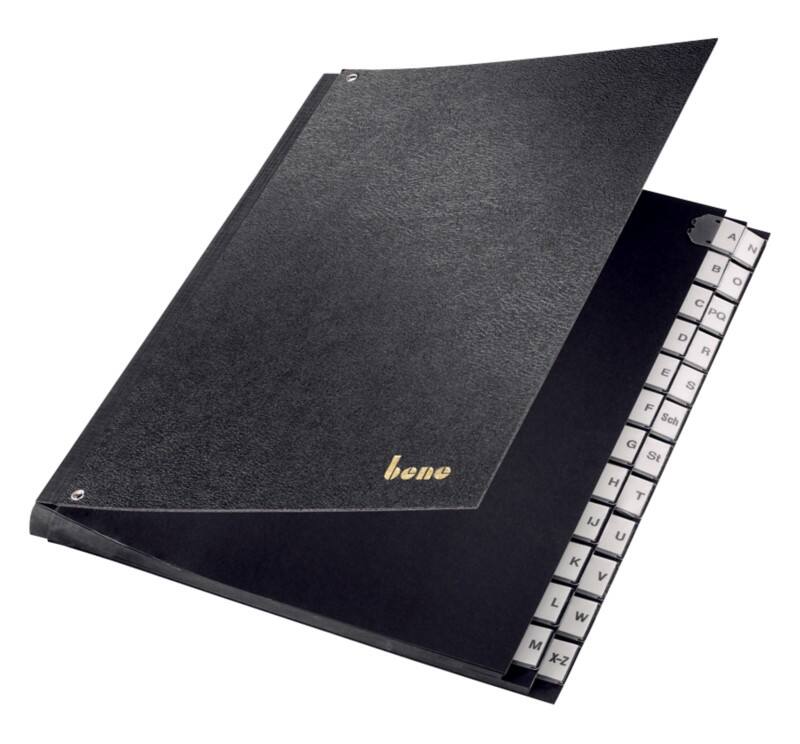 Bene Pultordner 75100 A4 Schwarz Hartpappe A - Z 27,2 x 35,5 cm