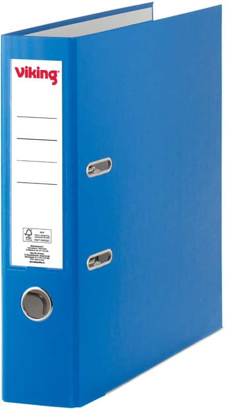 Viking Ordner A4 75 mm Blau 2 Ringe Pappkarton, PP (Polypropylen) Matt Hochformat