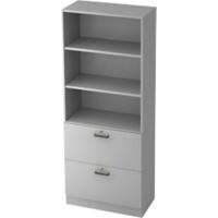 Hammerbacher Regalschrank 2 Fachböden Future Lichtgrau 800 x 420 x 2.004 mm