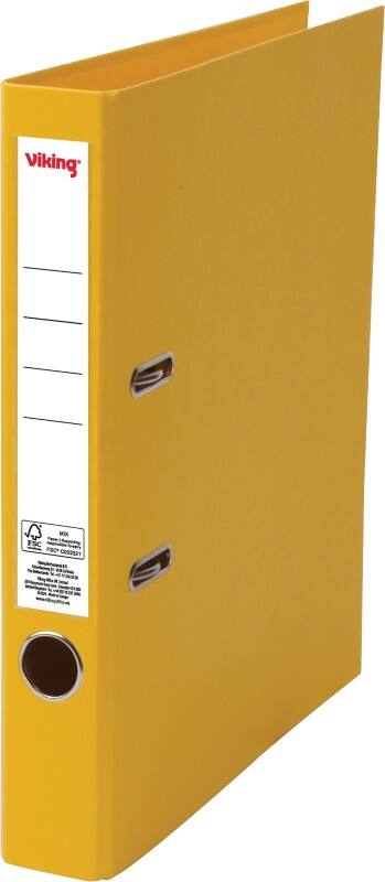 Viking Premium Schmal Ordner A4 50 mm Gelb 2 Ringe Kunststoff Matt Hochformat