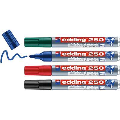 edding 250 Whiteboard-Marker Färbig sortiert Mittel Rundspitze 1,5 - 3 mm 4 Stück