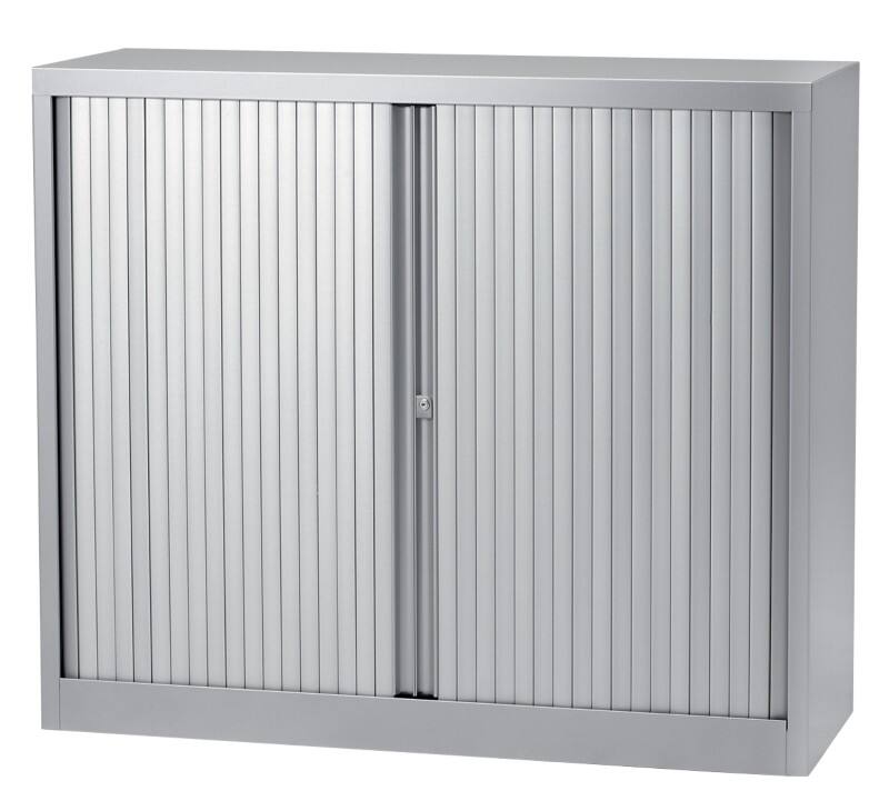 Bisley Rollcontainer-Schrank Kunststoff, Stahl 2 Fachböden abschließbar 1.200 x 430 x 1.030 mm Silber