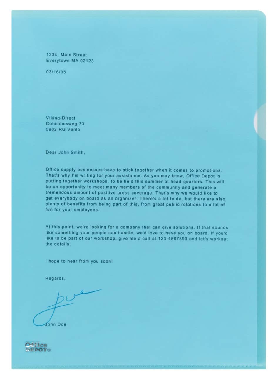 Office Depot Sichthüllen DIN A4 Polypropylen 120 Mikron Blau 100 Stück