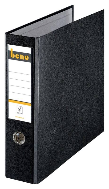 Bene Breit Doppelordner A4 75 mm Schwarz 4 Ringe 292900 PP (Polypropylen) Hochformat