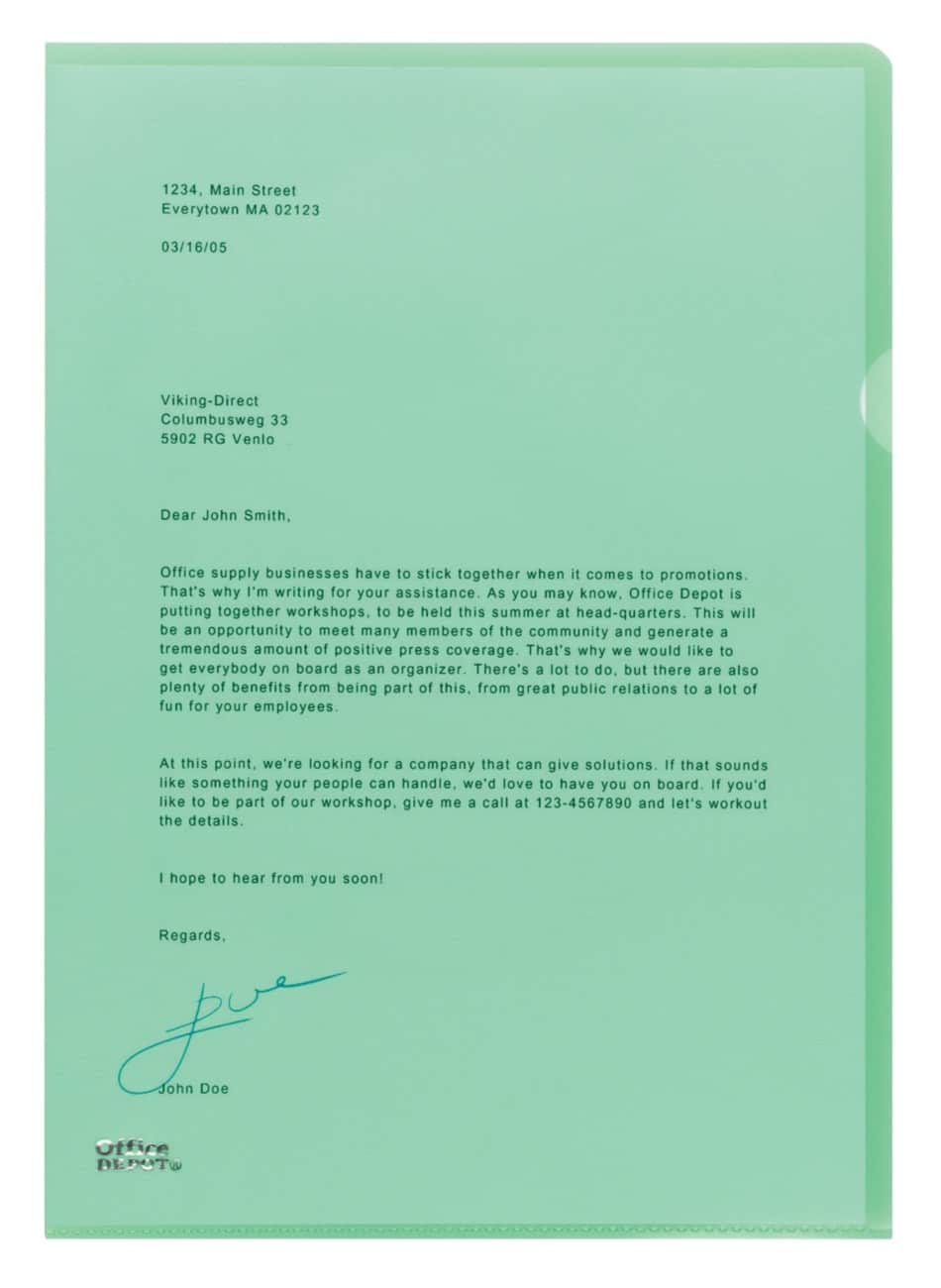 Office Depot Sichthüllen DIN A4 Polypropylen 120 Mikron Grün 100 Stück