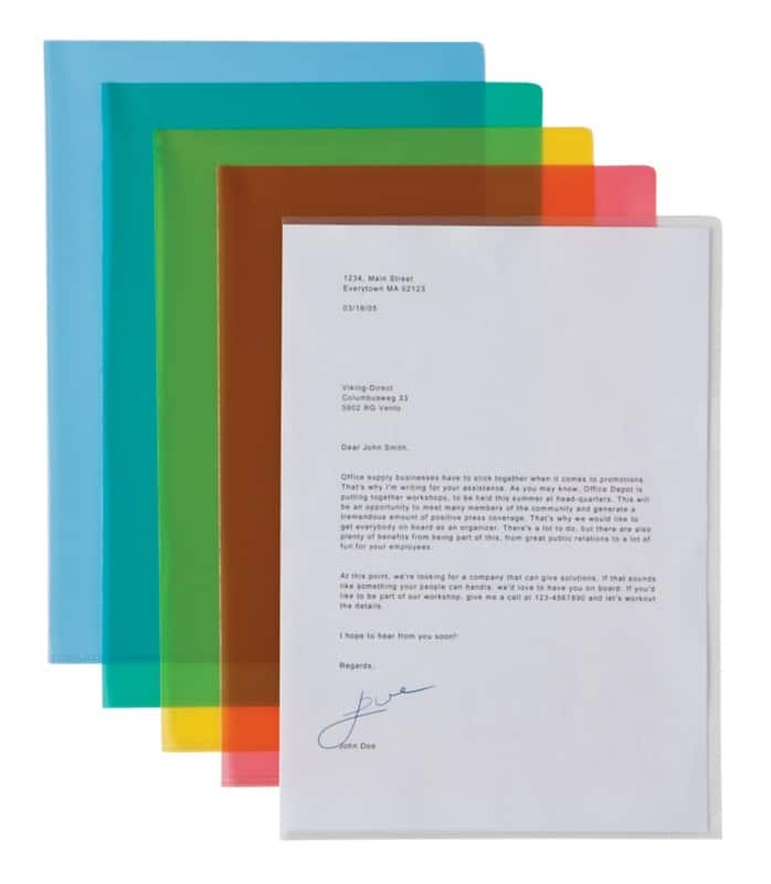 Viking Deluxe Stark Klarsichthülle A4 Genarbt Färbig sortiert PP (Polypropylen) 145 Mikron 25 Stück