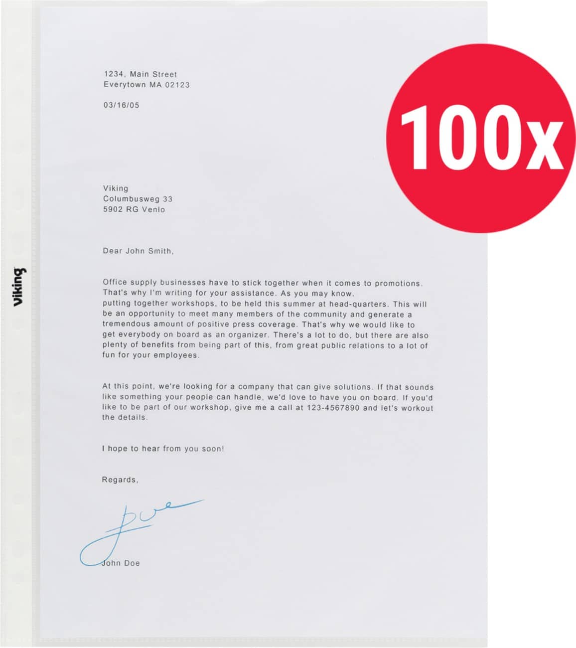 Niceday Prospekthüllen Economy DIN A4 Matt 11 Löcher 55 Mikron oben offen 100 Stück