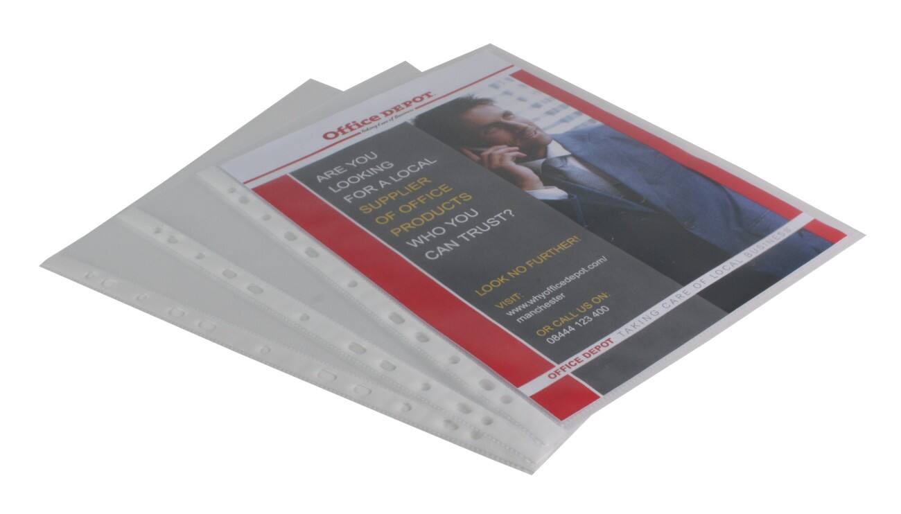 Office Depot Prospekthüllen Standard DIN A4 Matt 11 Löcher 80 Mikron 100 Stück