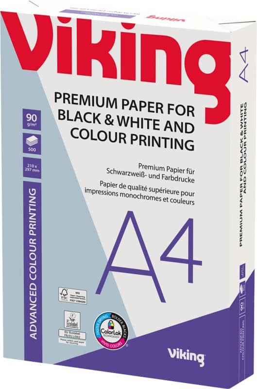 Viking Advanced Colour Printing A4 Druckerpapier 90 g/m² Glatt Weiß 169 CIE 500 Blatt