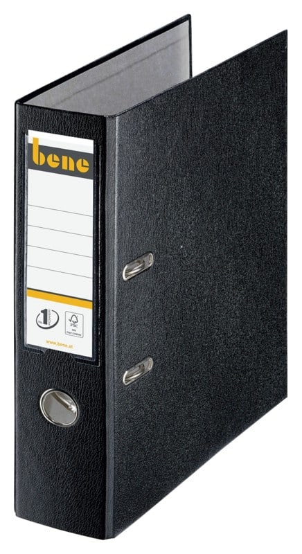 Bene Power Ordner A4 80mm Schwarz 2 Ringe