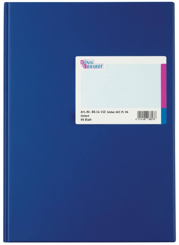 König & Ebhardt Geschäftsbuch DIN A4 Liniert 90 g/m² Blau 96 Blatt