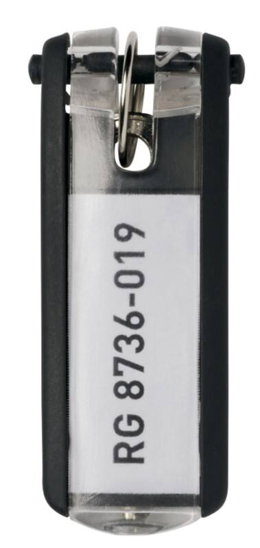 DURABLE Schlüsselanhänger Key Clip Schwarz 25 x 65 mm 6 Stück
