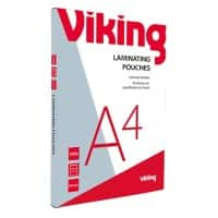 Viking Laminierfolien A4 Glänzend 75 Mikron (2 x 75) Transparent 100 Stück