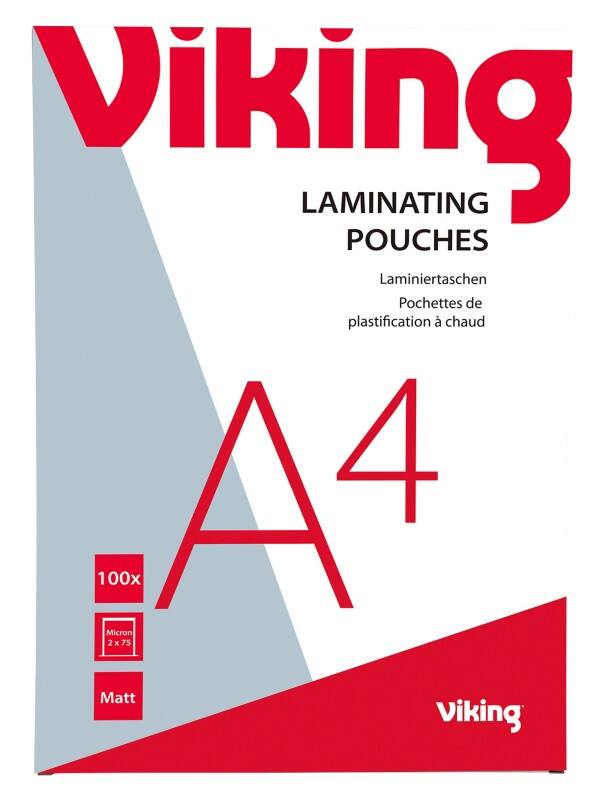 Viking Laminierfolien A4 Matt 75 (2 x 75 Mikron) Transparent 100 Stück