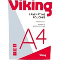 Viking Laminierfolien A4 Glänzend 125 Mikron (2 x 125) Transparent 100 Stück