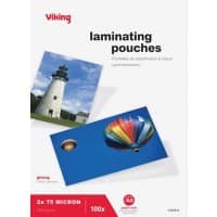 Viking Laminierfolien A5 Glänzend 75 Mikron (2 x 75) Transparent 100 Stück