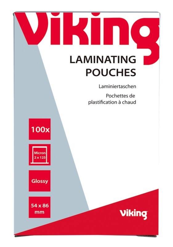 Viking Laminierfolien Visitenkarte & Kreditkarte Glänzend 125 (2 x 125 Mikron) Transparent 100 Stück