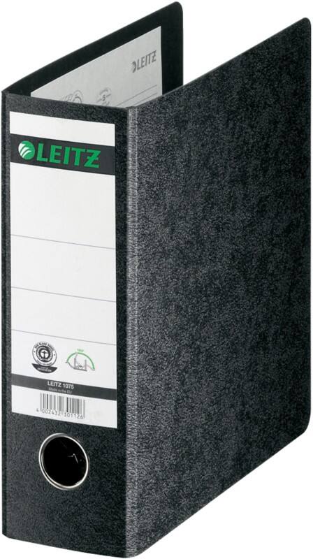 Leitz 180° Ordner Breit A5 80 mm Schwarz 2 Ringe 1075 Hartpappe Wolkenmarmor Hochformat