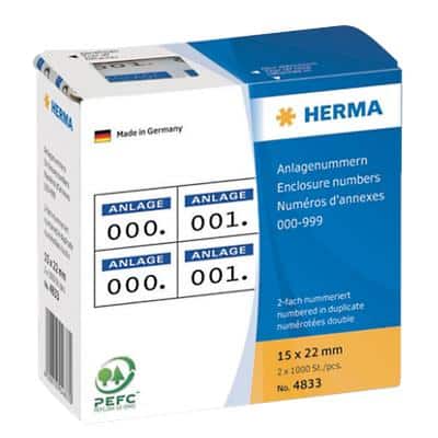 HERMA Etiketten 4833 Dunkelblau, Weiß Rechteckig 15 x 22 mm  2000 Etiketten pro Packung