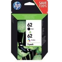 HP 62 Original Tintenpatrone N9J71AE Schwarz, Cyan, Magenta, Gelb Multipack 2 Stück