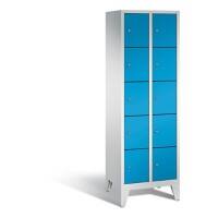 C+P Fächerschrank Lichtgrau, Lichtblau 10 Fächer 610 x 500 x 1.850 mm